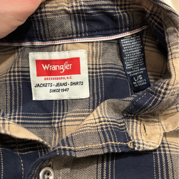 Wrangler Men’s Long Sleeve Flannel Size Large - Picture 7 of 7